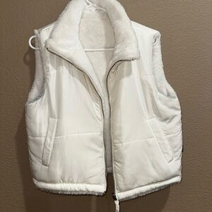 Women's White Faux Fur Lined Vest